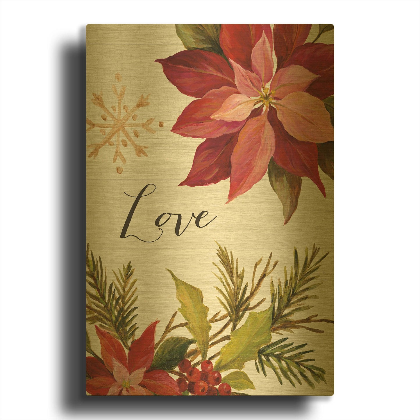 'Christmas Moments III' By Silvia Vassileva Gold Metal Wall Art