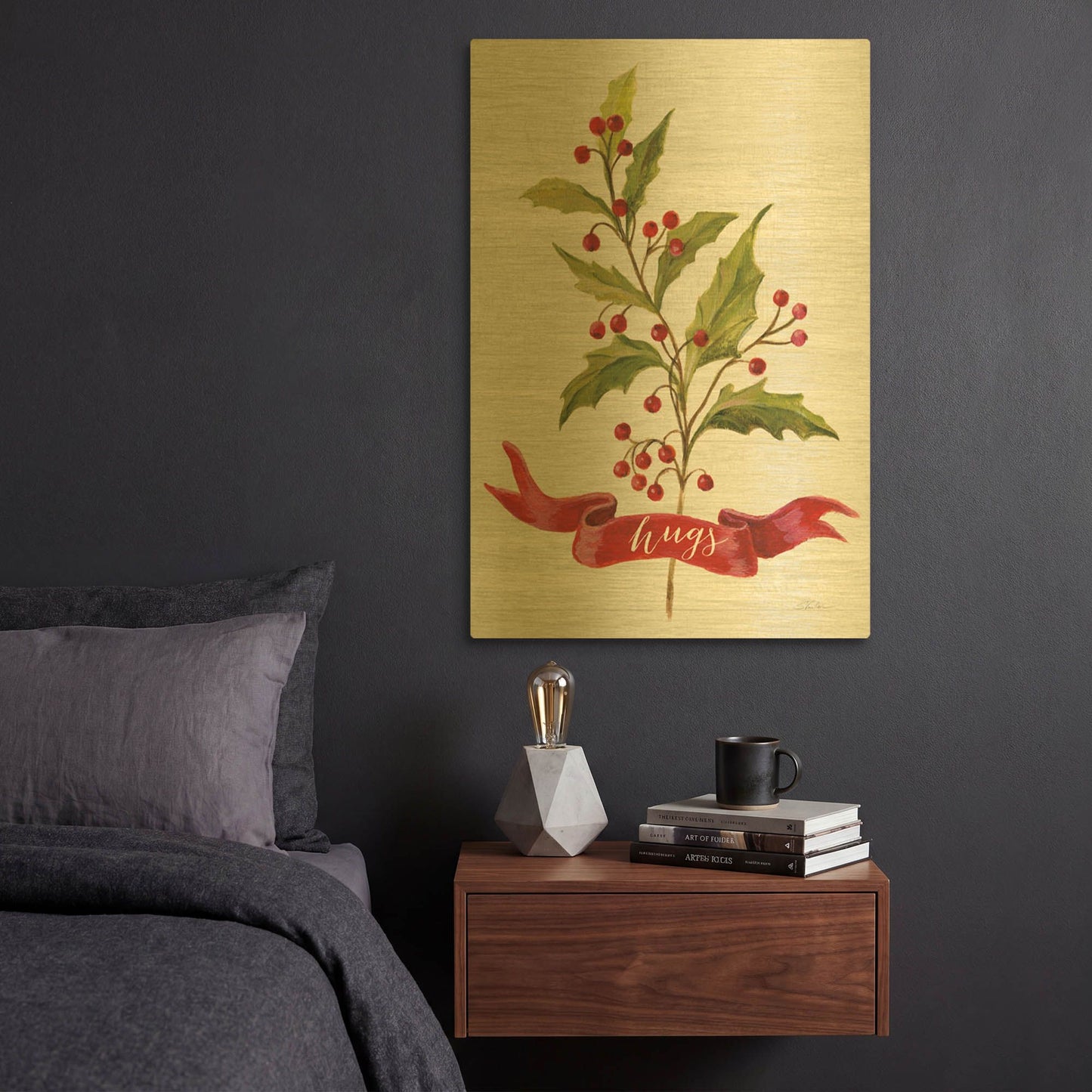 'Christmas Moments IV' By Silvia Vassileva Gold Metal Wall Art
