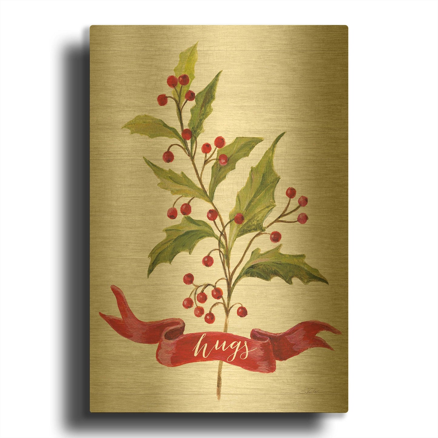 'Christmas Moments IV' By Silvia Vassileva Gold Metal Wall Art
