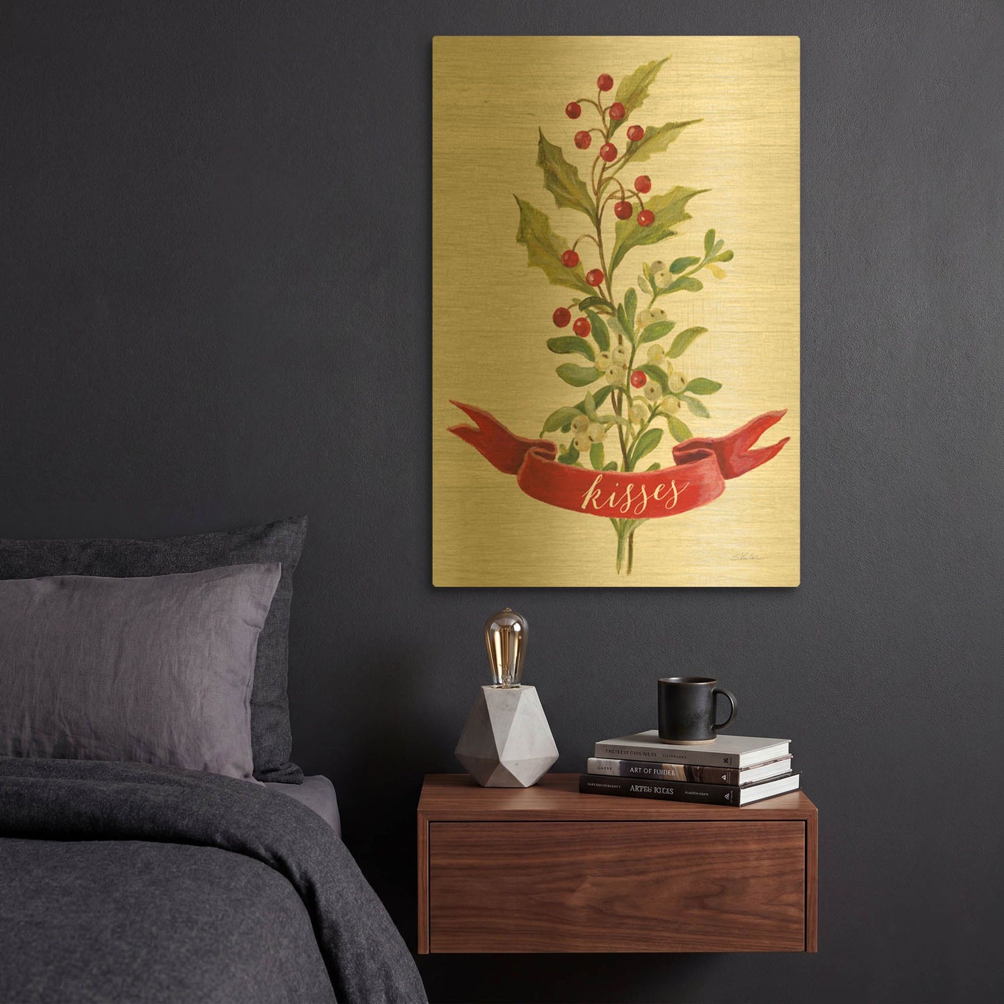 'Christmas Moments V' By Silvia Vassileva Gold Metal Wall Art