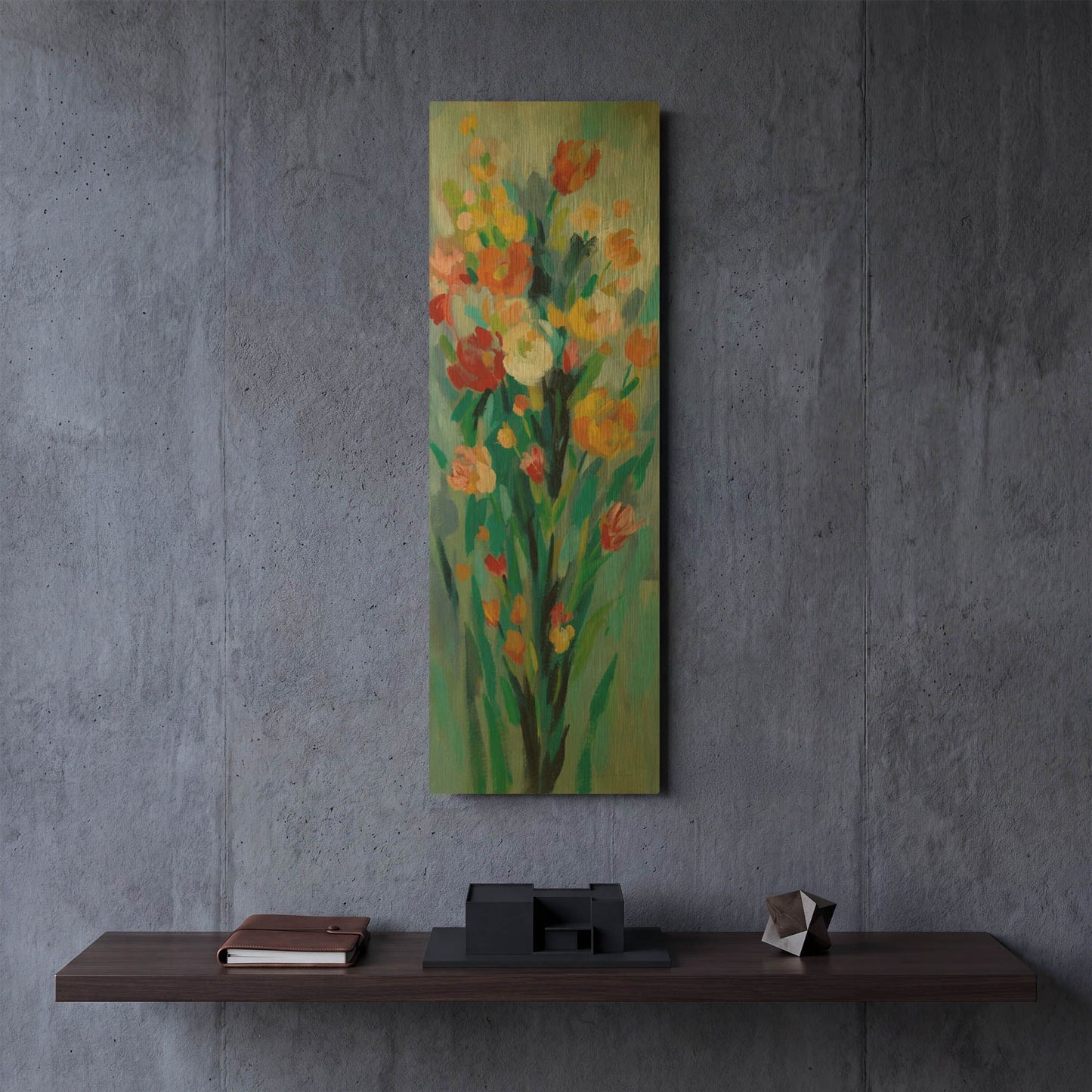 'Tall Bright Flowers II' By Silvia Vassileva Gold Metal Wall Art