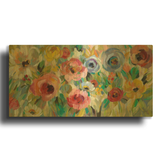 'Vivid Coral Floral I' By Silvia Vassileva Gold Metal Wall Art