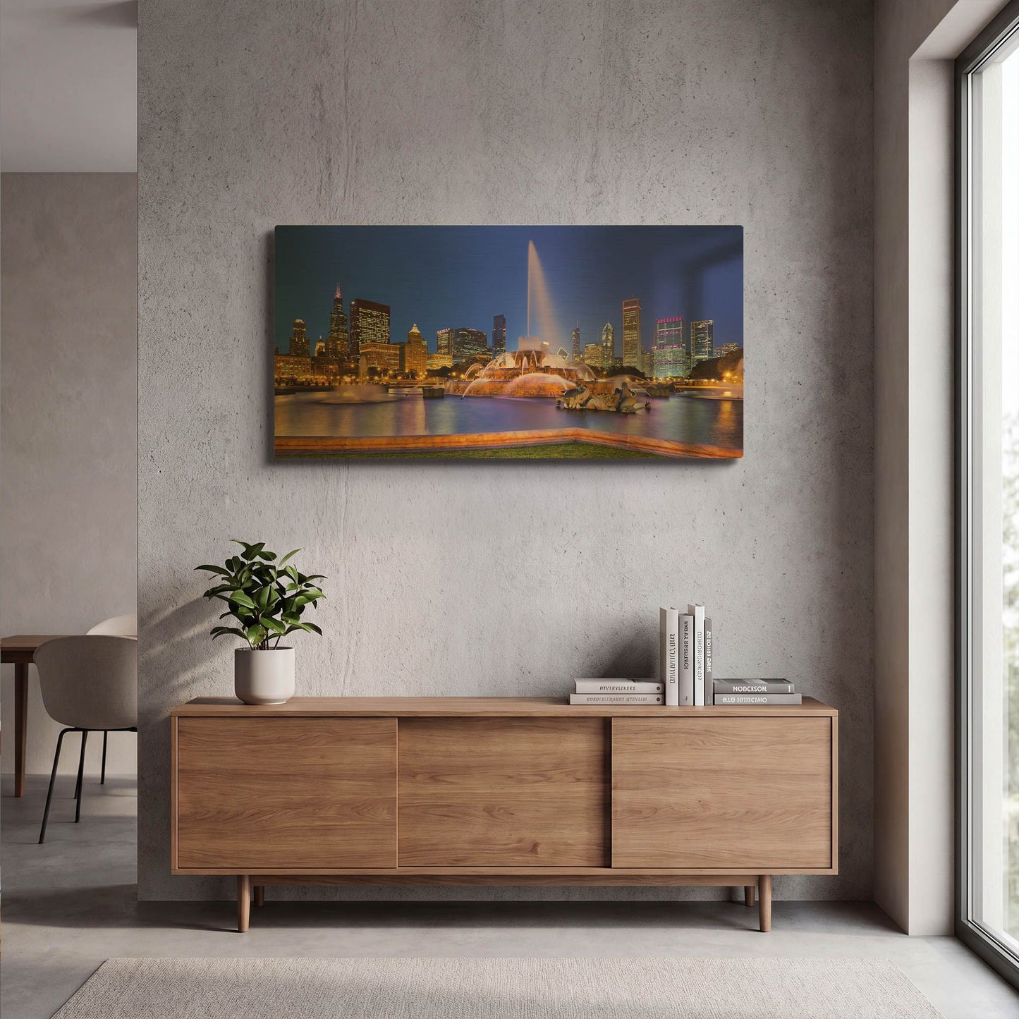 'Buckfountain Dusk' By Larry Malvin Gold Metal Wall Art