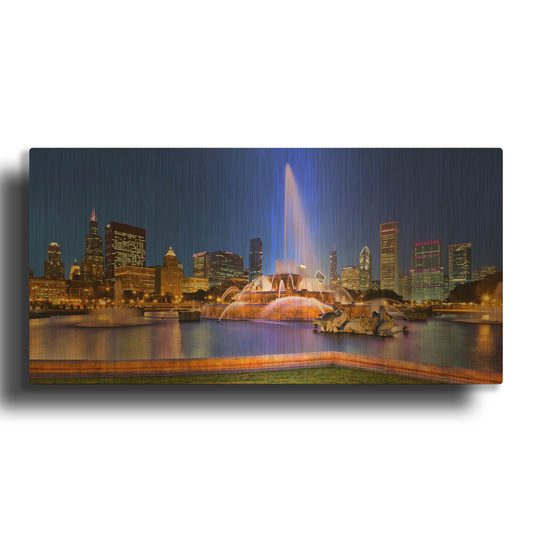 'Buckfountain Dusk' By Larry Malvin Gold Metal Wall Art