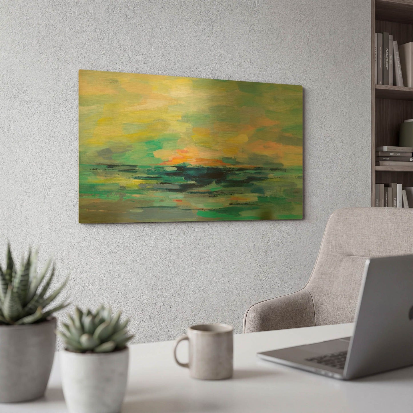 'Pacific Beach' By Silvia Vassileva Gold Metal Wall Art