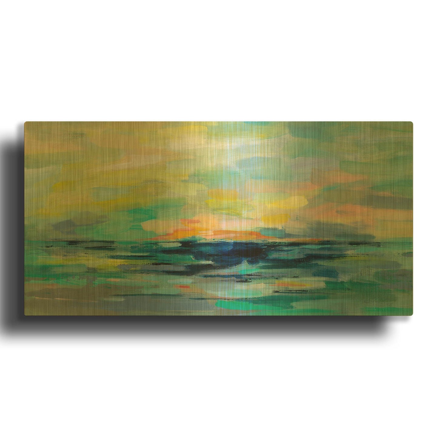 'Pacific Beach' By Silvia Vassileva Gold Metal Wall Art