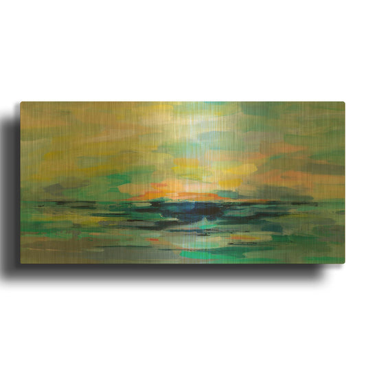 'Pacific Beach' By Silvia Vassileva Gold Metal Wall Art
