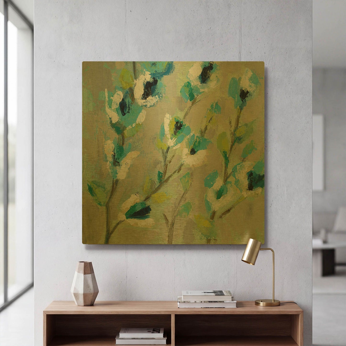 'Whimsical Branch I' By Silvia Vassileva Gold Metal Wall Art