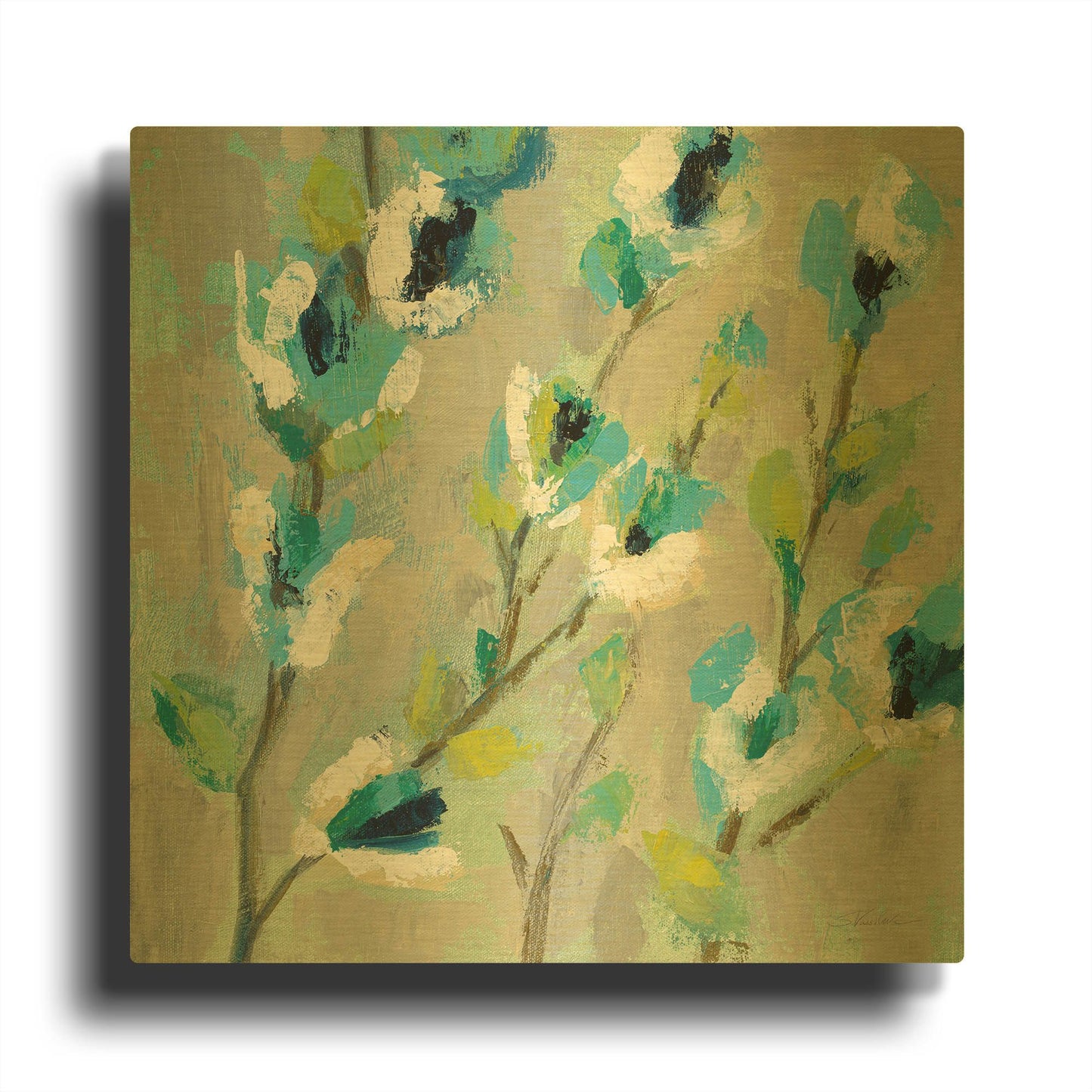 'Whimsical Branch I' By Silvia Vassileva Gold Metal Wall Art