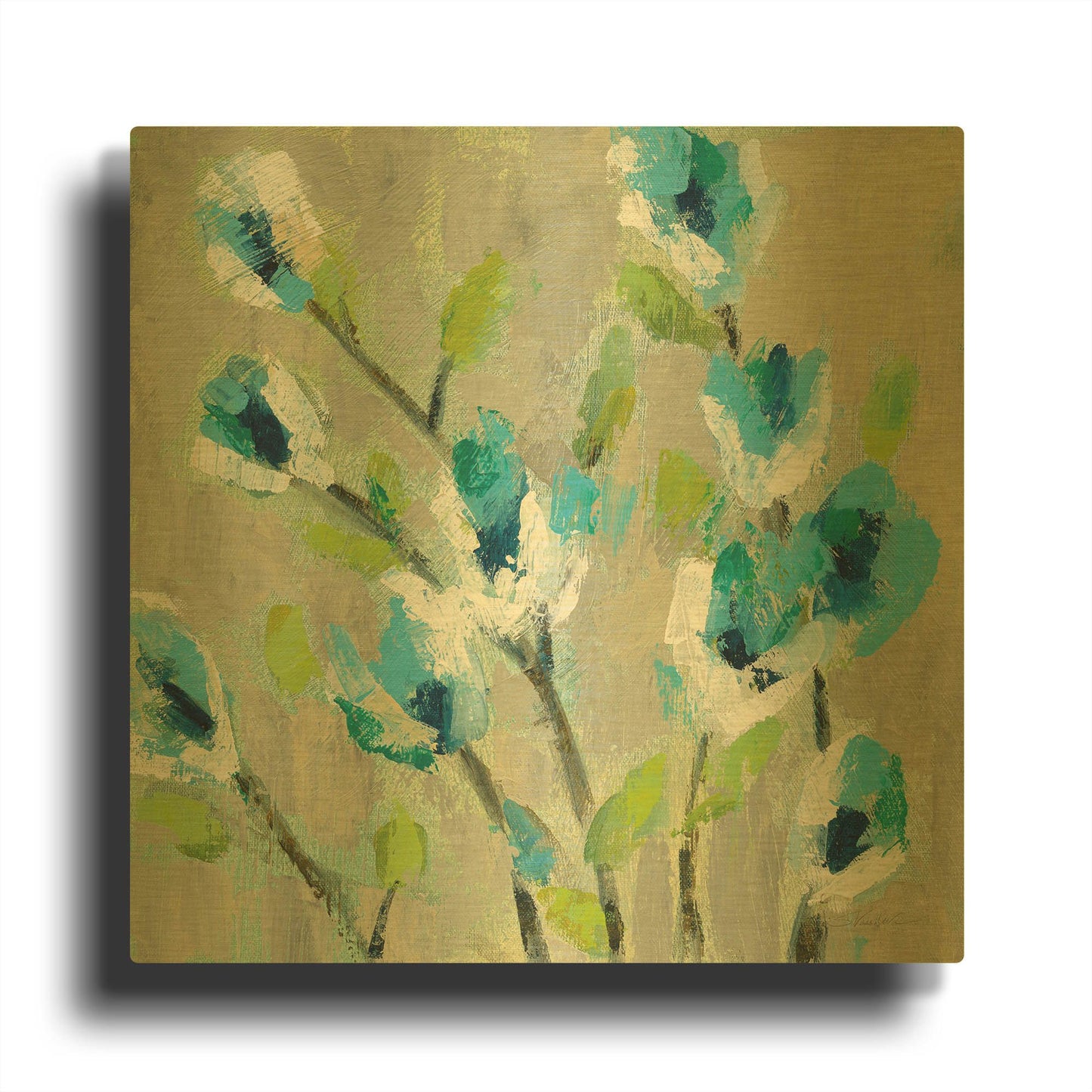 'Whimsical Branch II' By Silvia Vassileva Gold Metal Wall Art