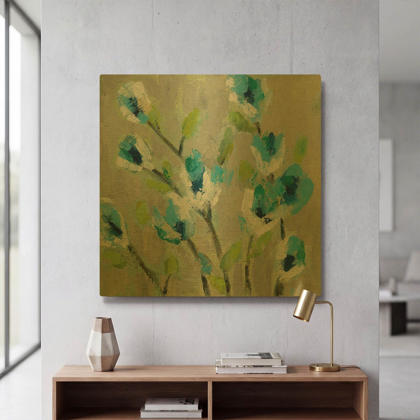 'Whimsical Branch II' By Silvia Vassileva Gold Metal Wall Art