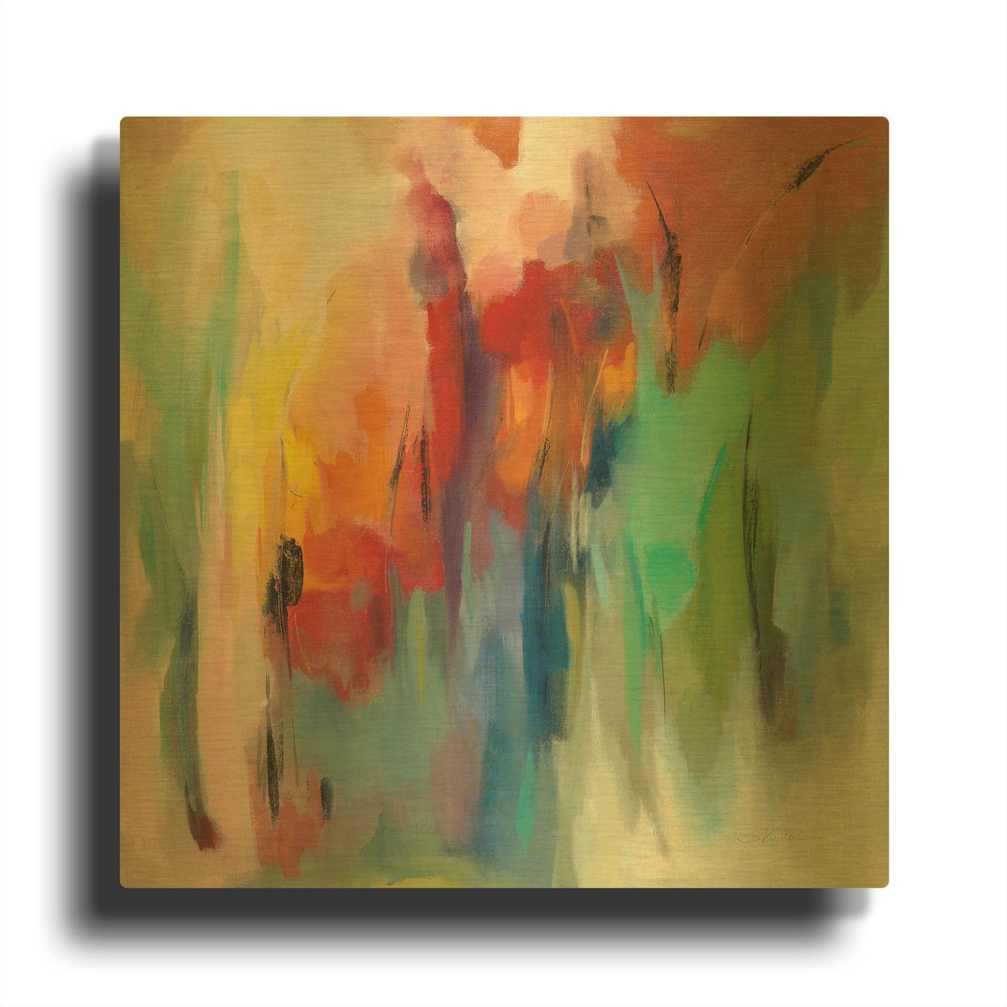 'March Rainbow' By Silvia Vassileva Gold Metal Wall Art