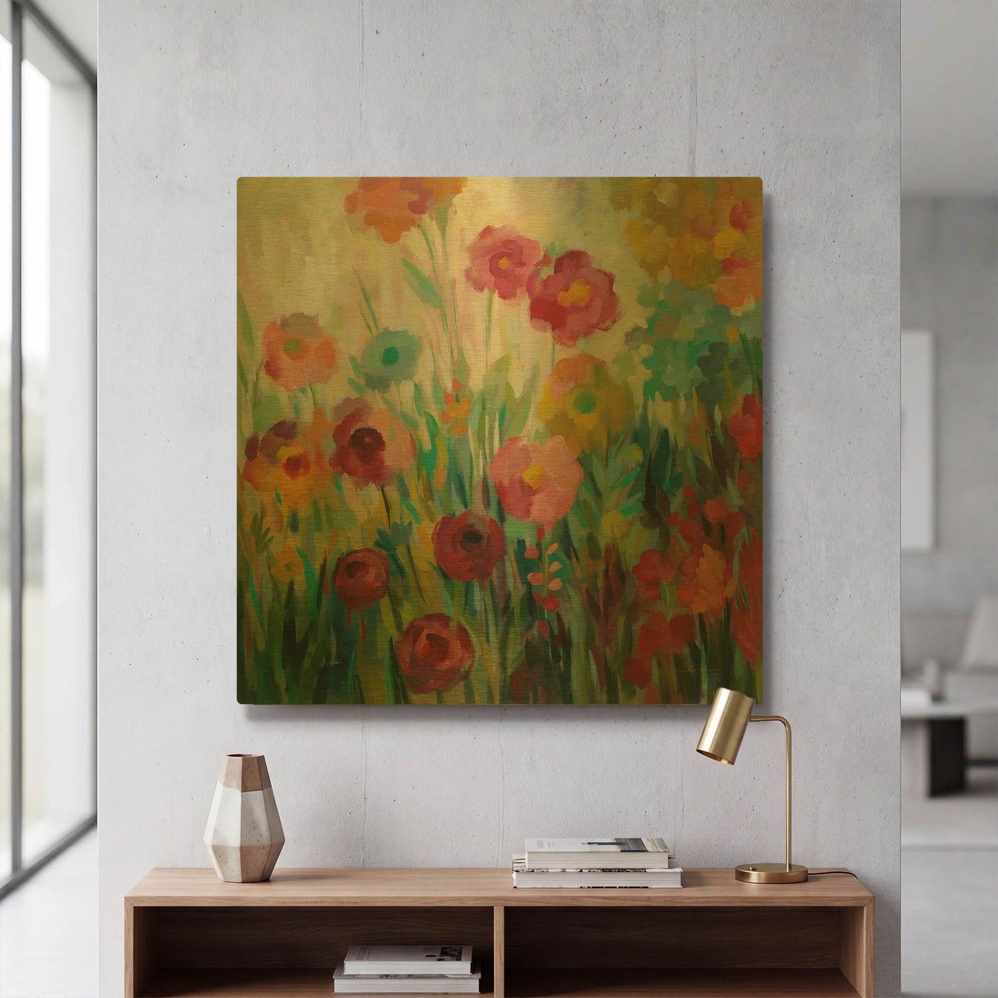 'Garden Brightness' By Silvia Vassileva Gold Metal Wall Art