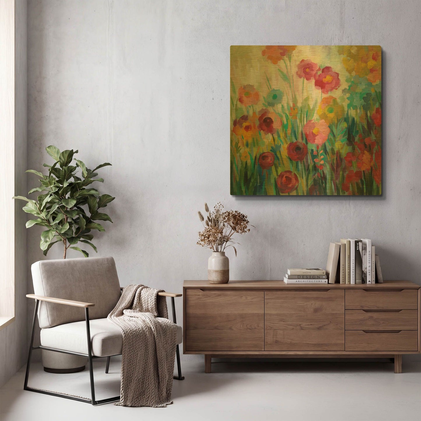 'Garden Brightness' By Silvia Vassileva Gold Metal Wall Art