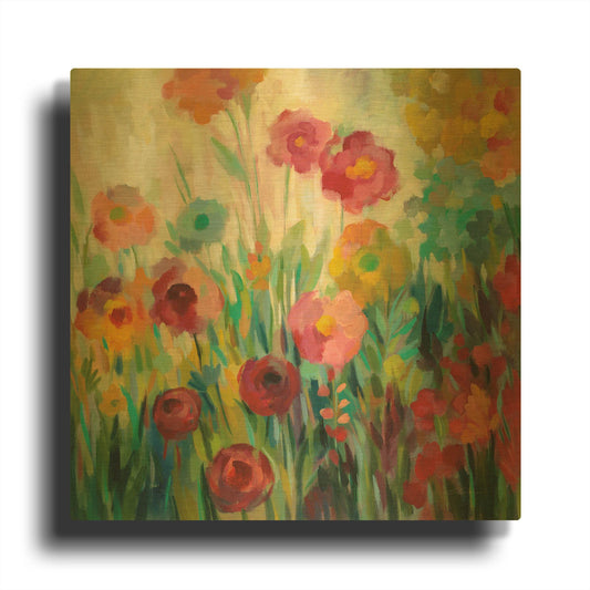'Garden Brightness' By Silvia Vassileva Gold Metal Wall Art