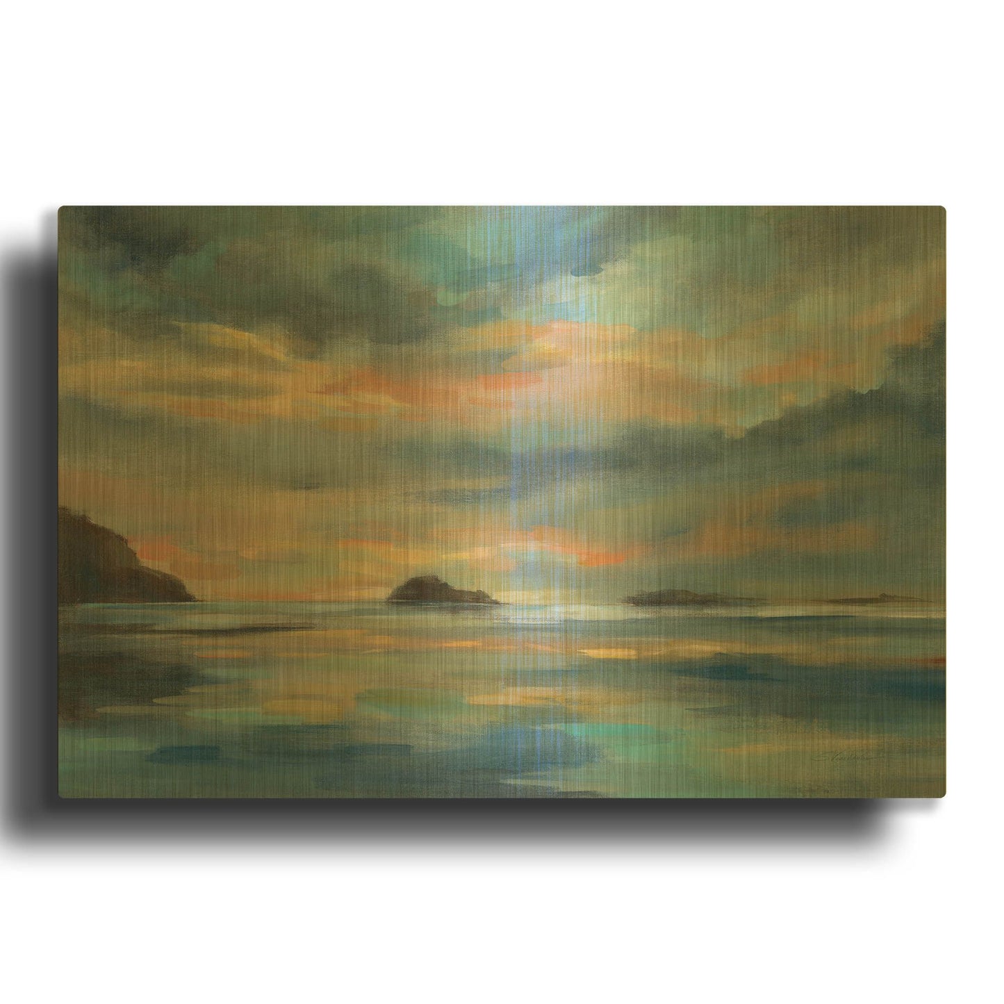 'Pacific Sunset' By Silvia Vassileva Gold Metal Wall Art