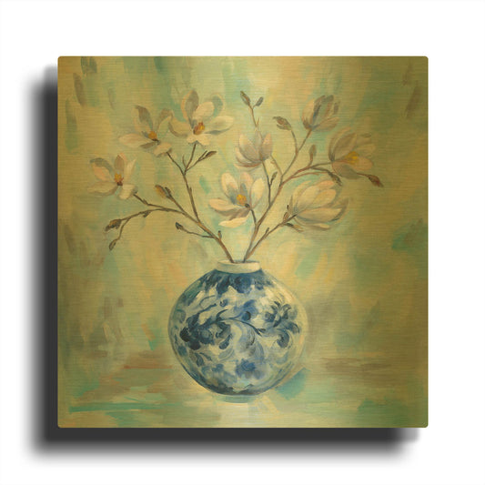 'Chinoiserie and Branches' By Silvia Vassileva Gold Metal Wall Art