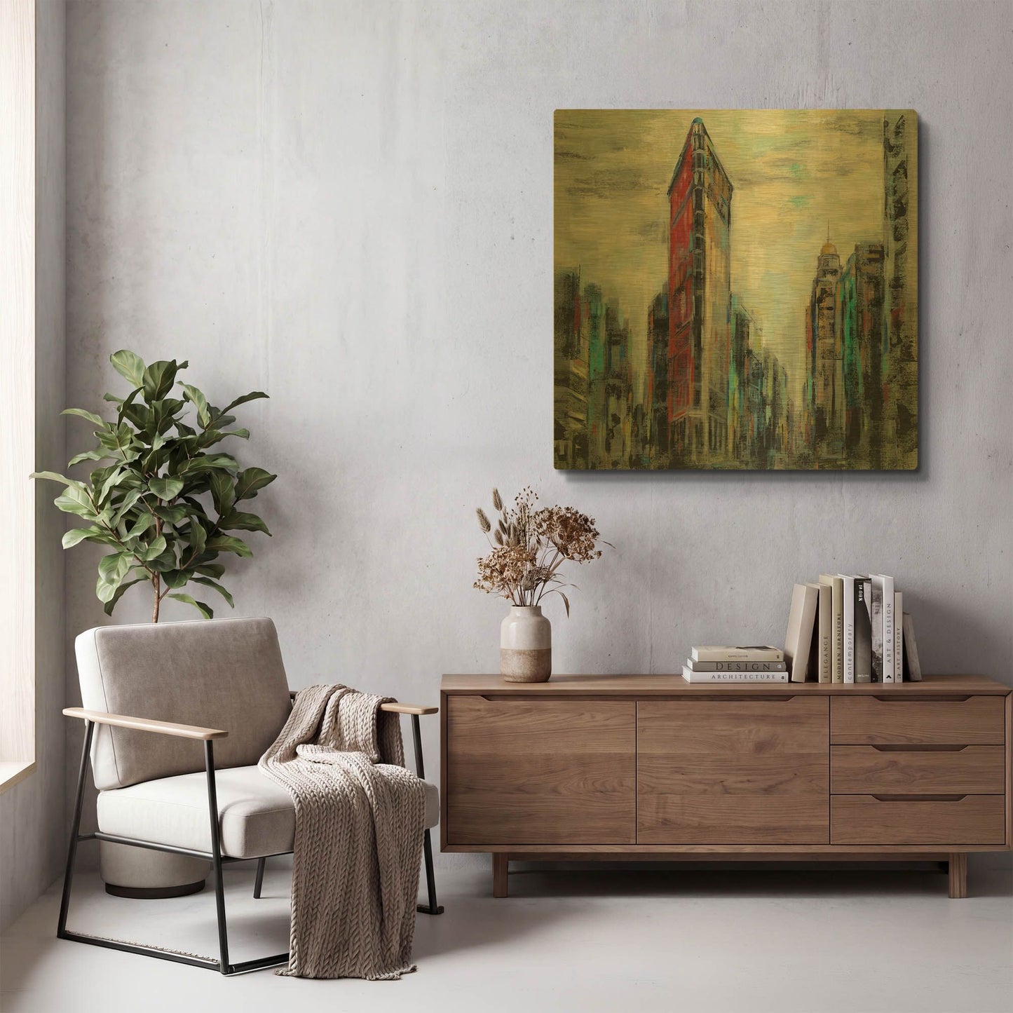 'Manhattan Flatiron Building' By Silvia Vassileva Gold Metal Wall Art