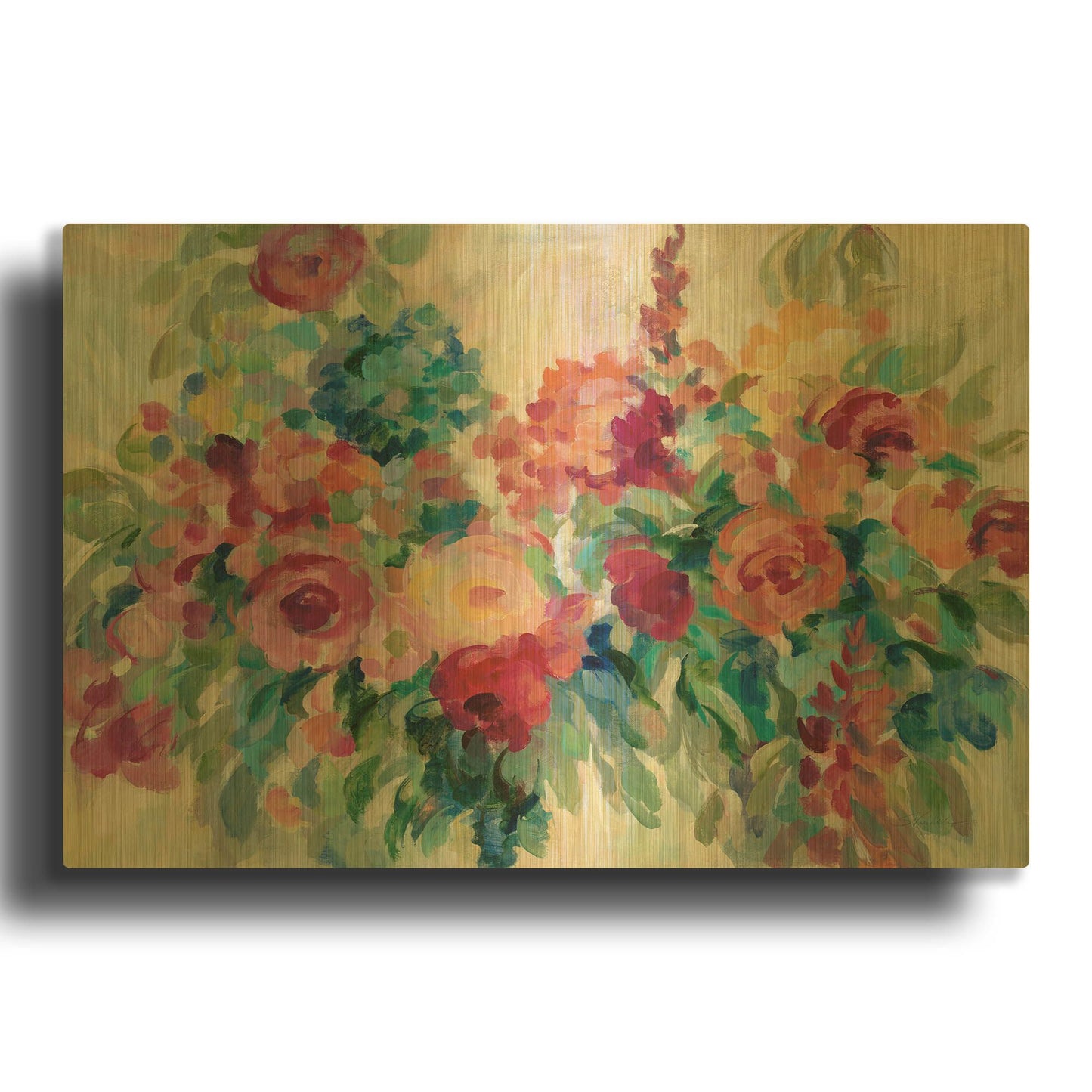 'Flower Market' By Silvia Vassileva Gold Metal Wall Art