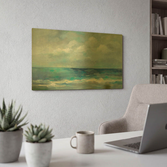 'Clouds and Sea' By Silvia Vassileva Gold Metal Wall Art