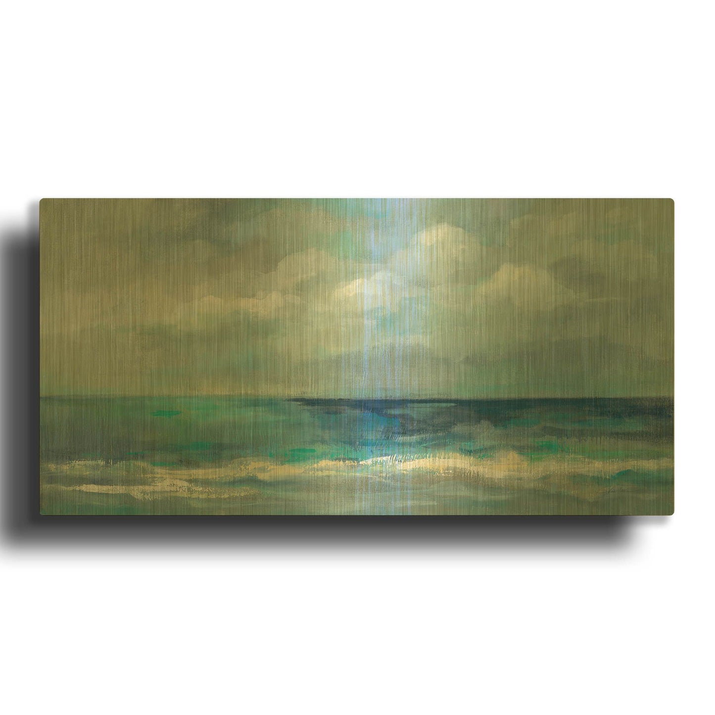 'Clouds and Sea' By Silvia Vassileva Gold Metal Wall Art