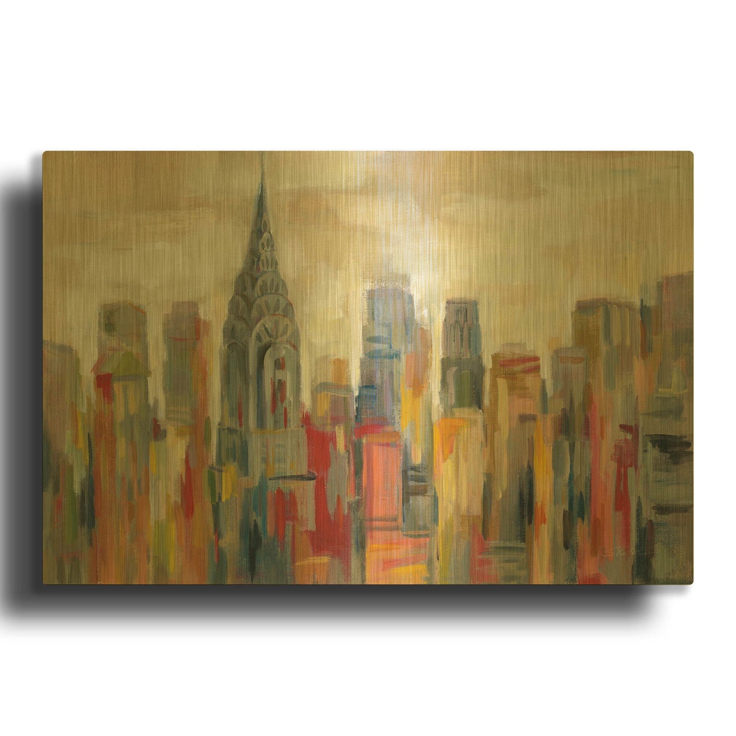 'Manhattan' By Silvia Vassileva Gold Metal Wall Art