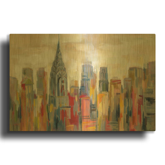 'Manhattan' By Silvia Vassileva Gold Metal Wall Art