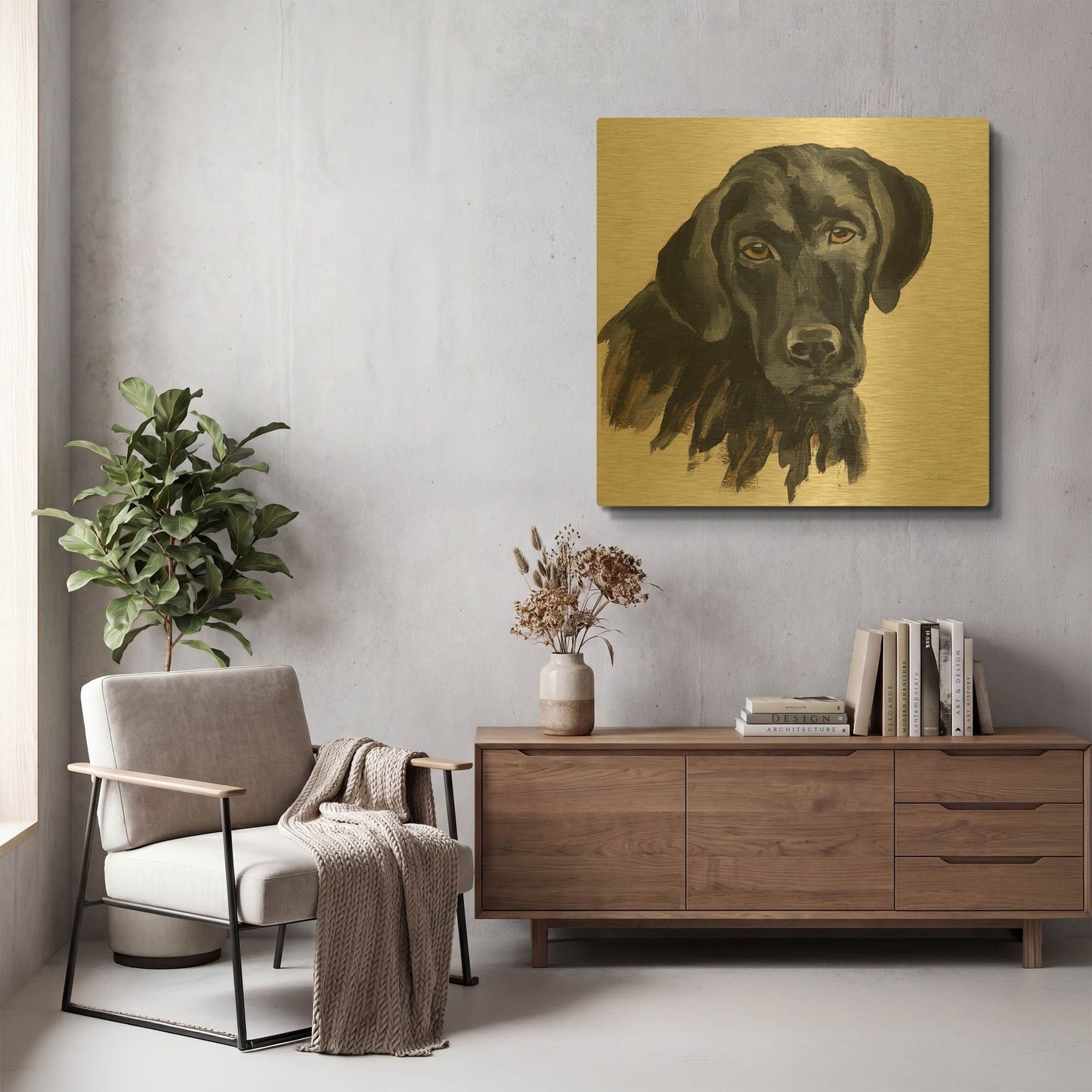 'Chrissy' By Silvia Vassileva Gold Metal Wall Art