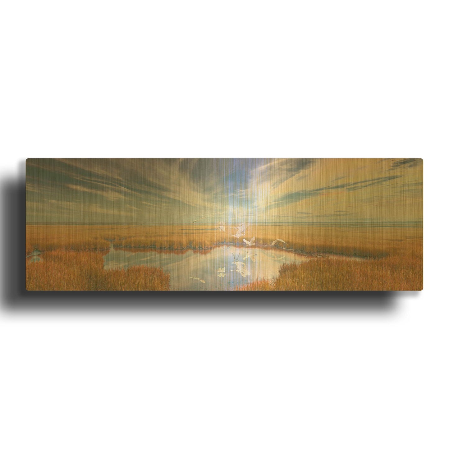 'Early Risers' By Steve Hunziker OOB Gold Metal Wall Art
