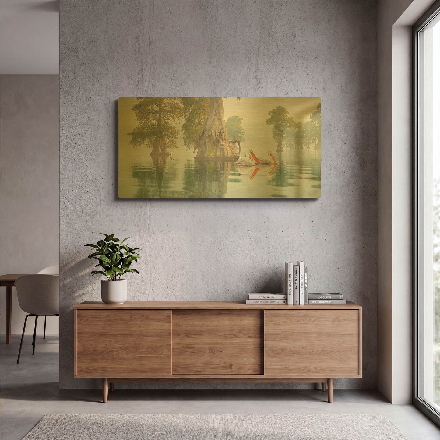 'Still Waters' By Steve Hunziker OOB Gold Metal Wall Art
