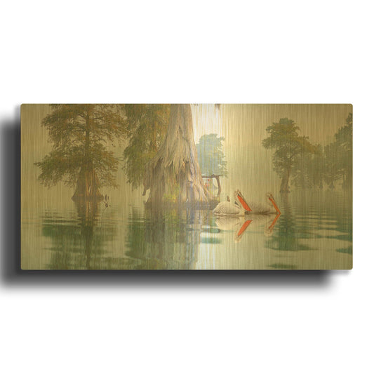 'Still Waters' By Steve Hunziker OOB Gold Metal Wall Art