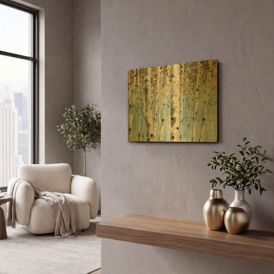 'White Forest' By Lisa Audit Gold Metal Wall Art