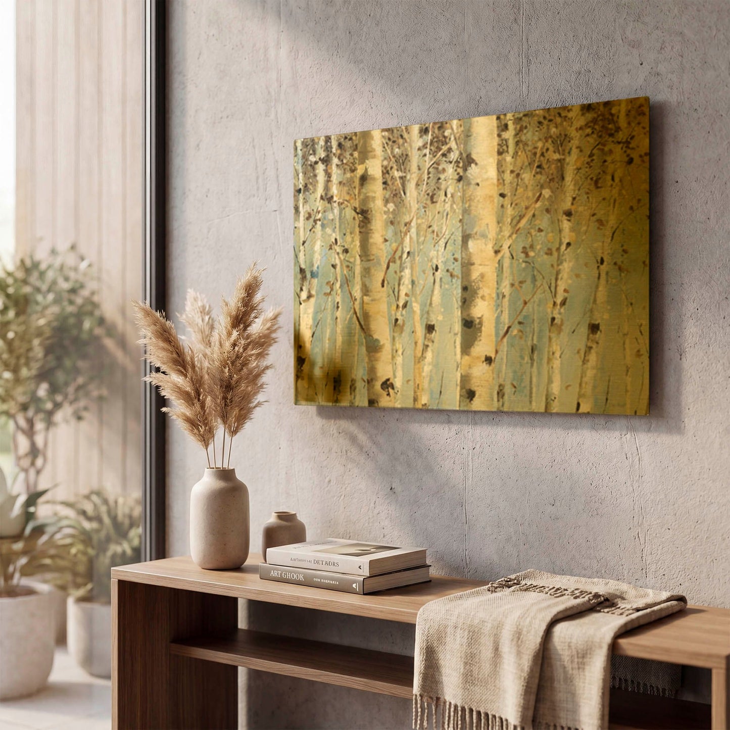 'White Forest' By Lisa Audit Gold Metal Wall Art
