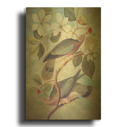 'Painted Plumage Two' By Steve Hunziker OOB Gold Metal Wall Art
