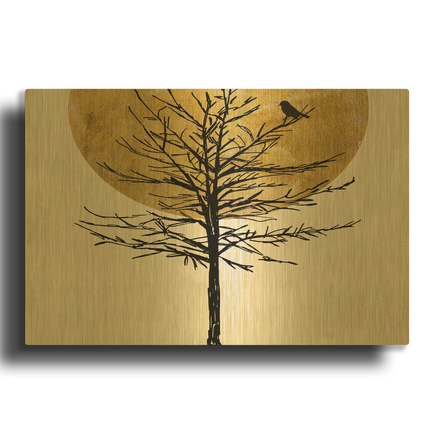 'Moon Tree 1' By Karen Smith Gold Metal Wall Art