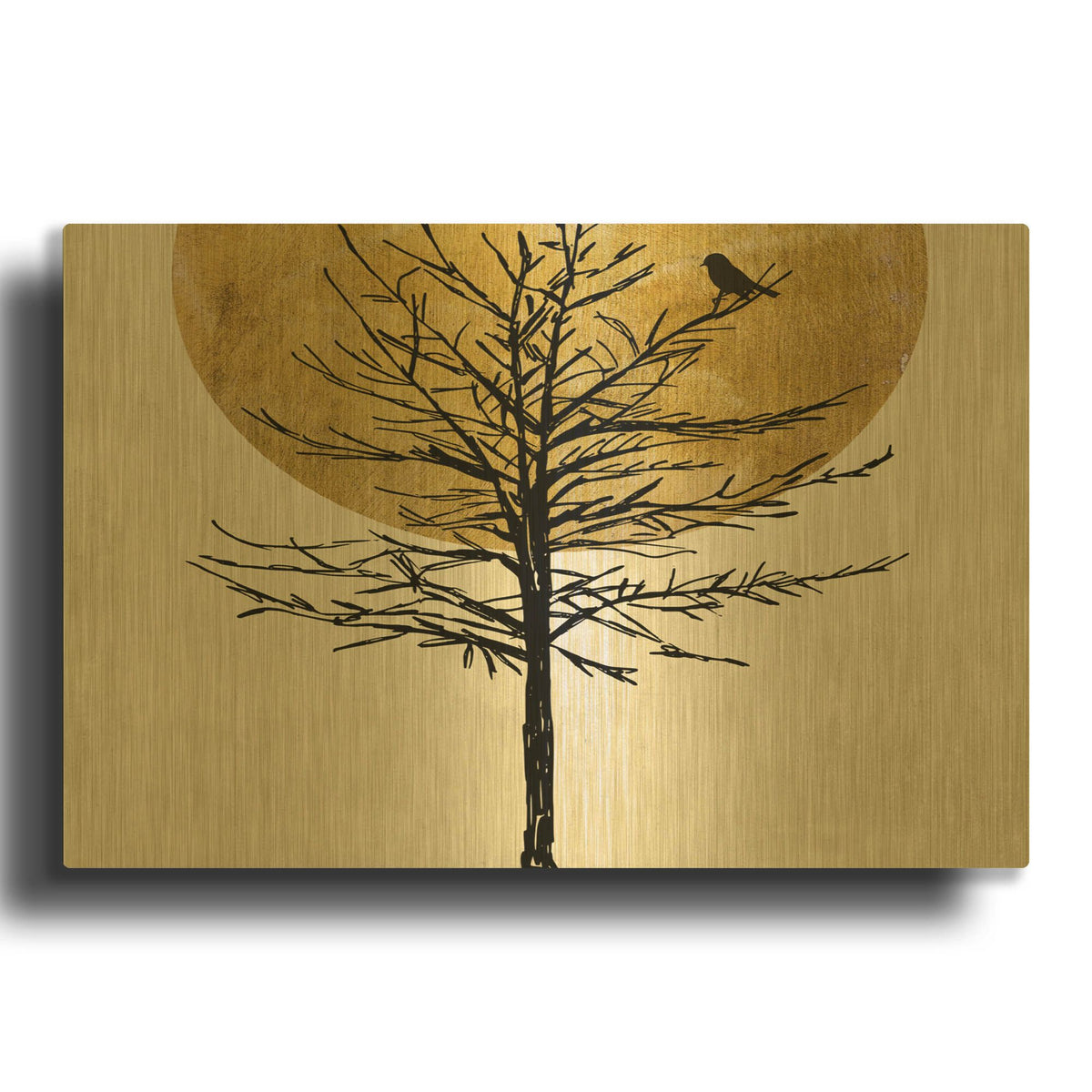 'Moon Tree 1' By Karen Smith Gold Metal Wall Art