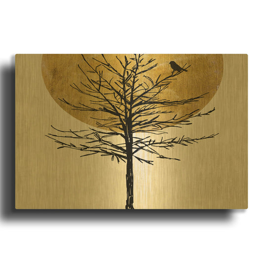 'Moon Tree 1' By Karen Smith Gold Metal Wall Art