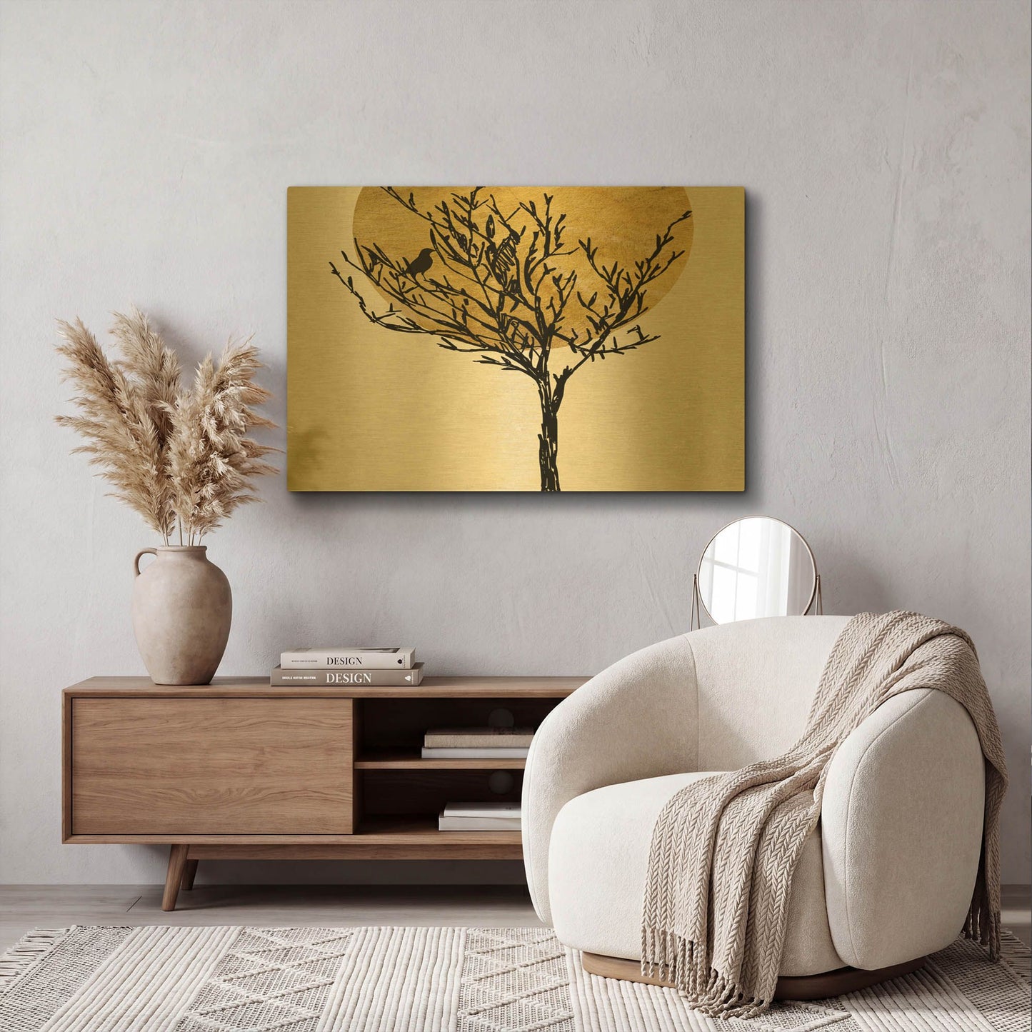 'Moon Tree 2' By Karen Smith Gold Metal Wall Art