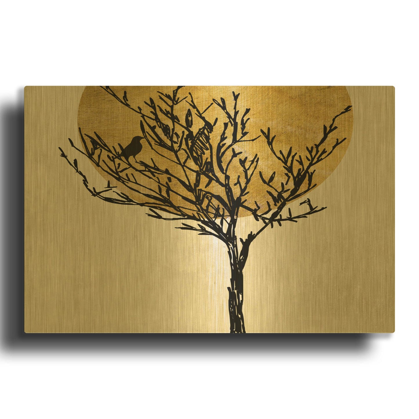 'Moon Tree 2' By Karen Smith Gold Metal Wall Art