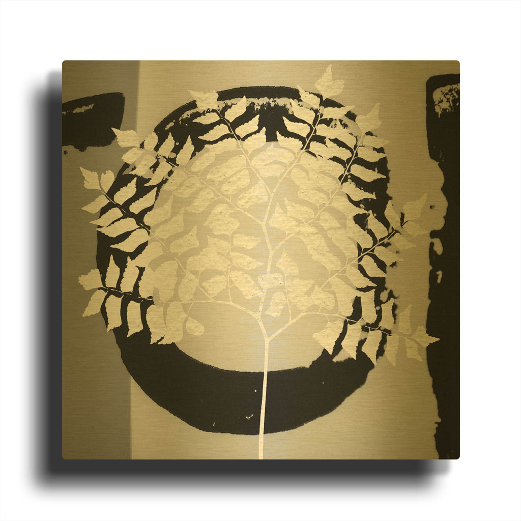 'Chalk Leaf 1' By Karen Smith Gold Metal Wall Art