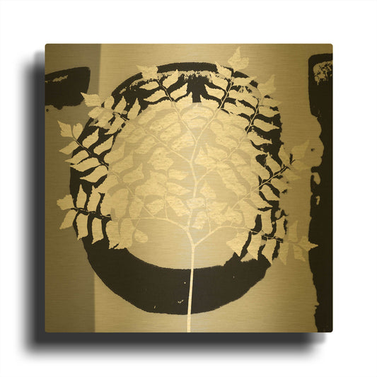 'Chalk Leaf 1' By Karen Smith Gold Metal Wall Art