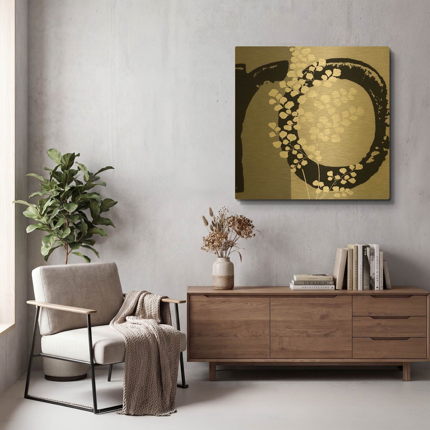 'Chalk Leaf 2' By Karen Smith Gold Metal Wall Art