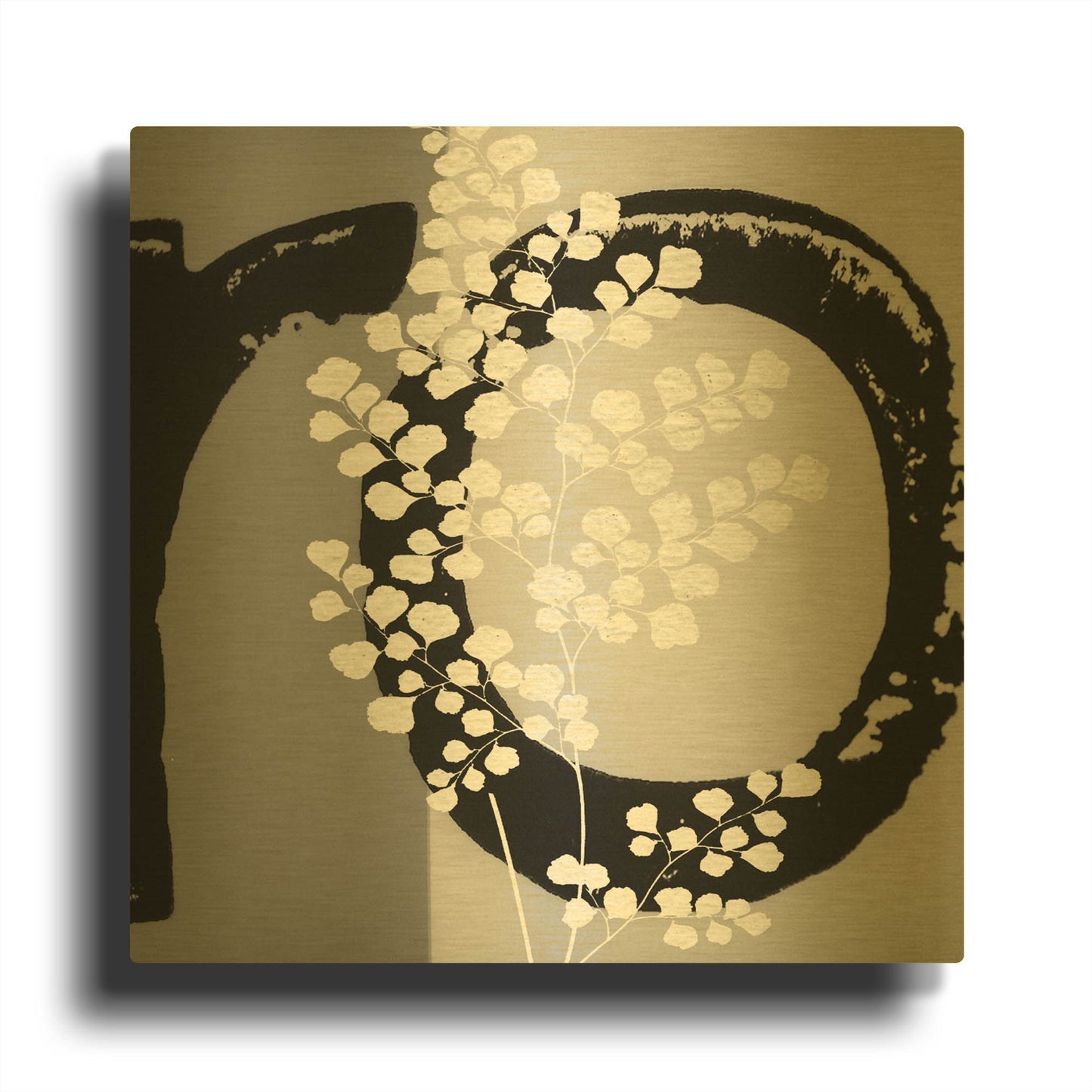 'Chalk Leaf 2' By Karen Smith Gold Metal Wall Art