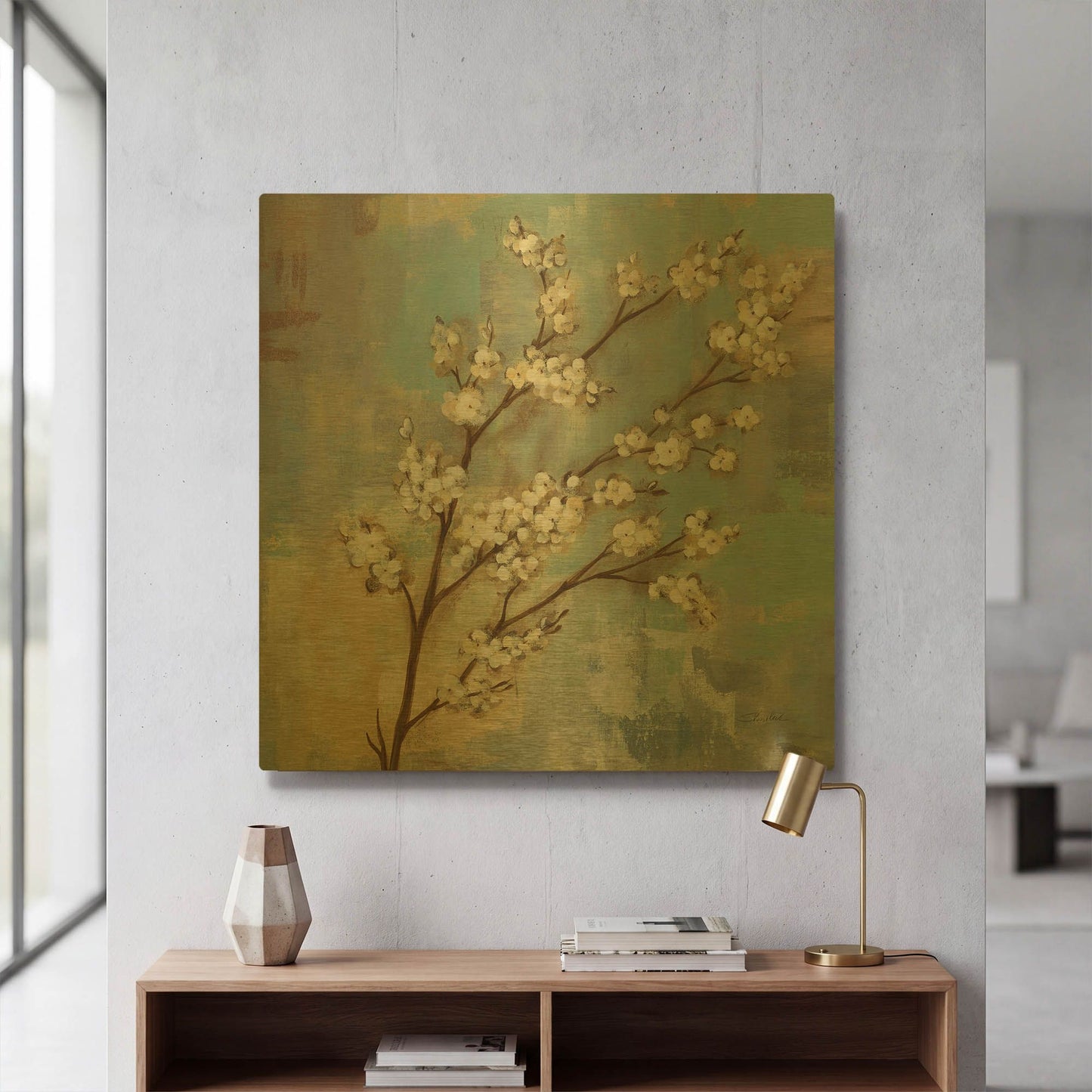 'Kyoto Blossoms I' By Silvia Vassileva Gold Metal Wall Art