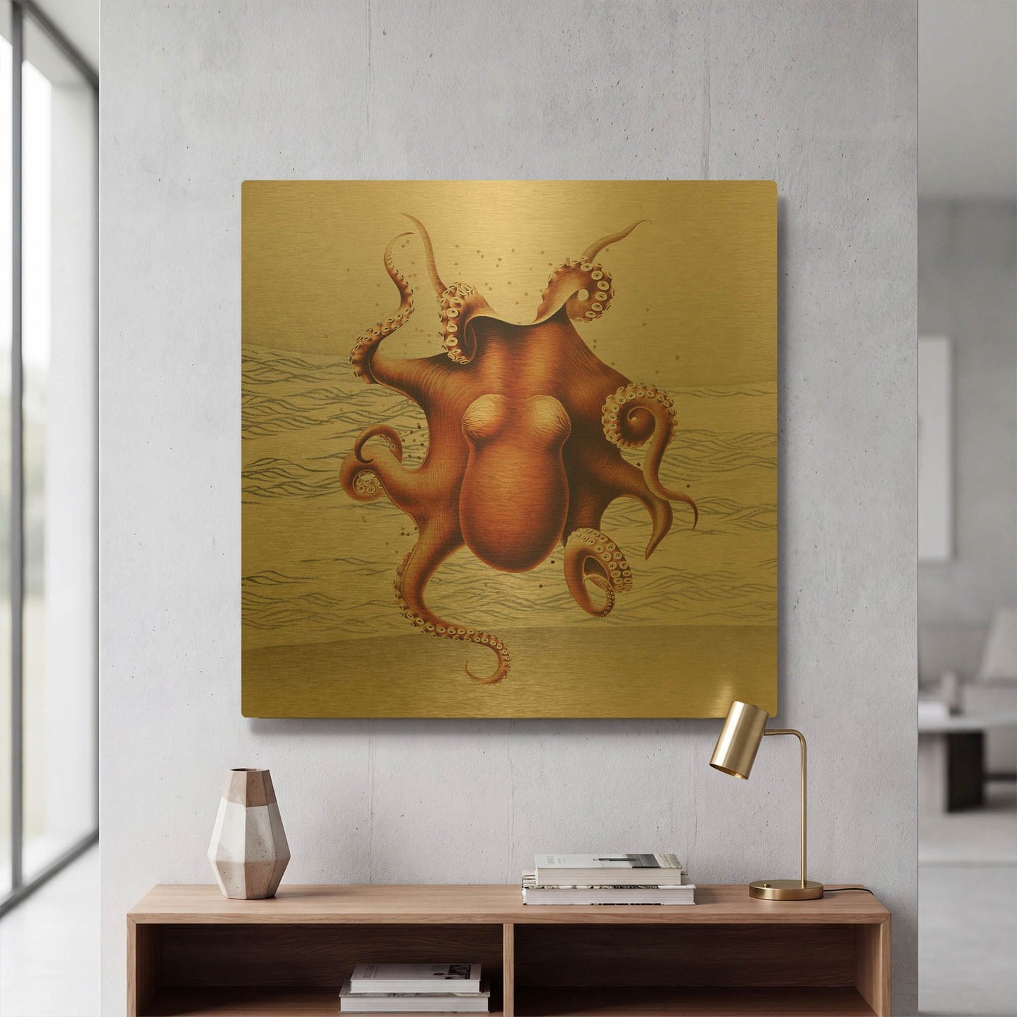 'Sandcritter 2' By Karen Smith Gold Metal Wall Art