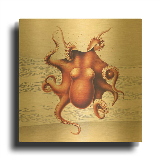 'Sandcritter 2' By Karen Smith Gold Metal Wall Art