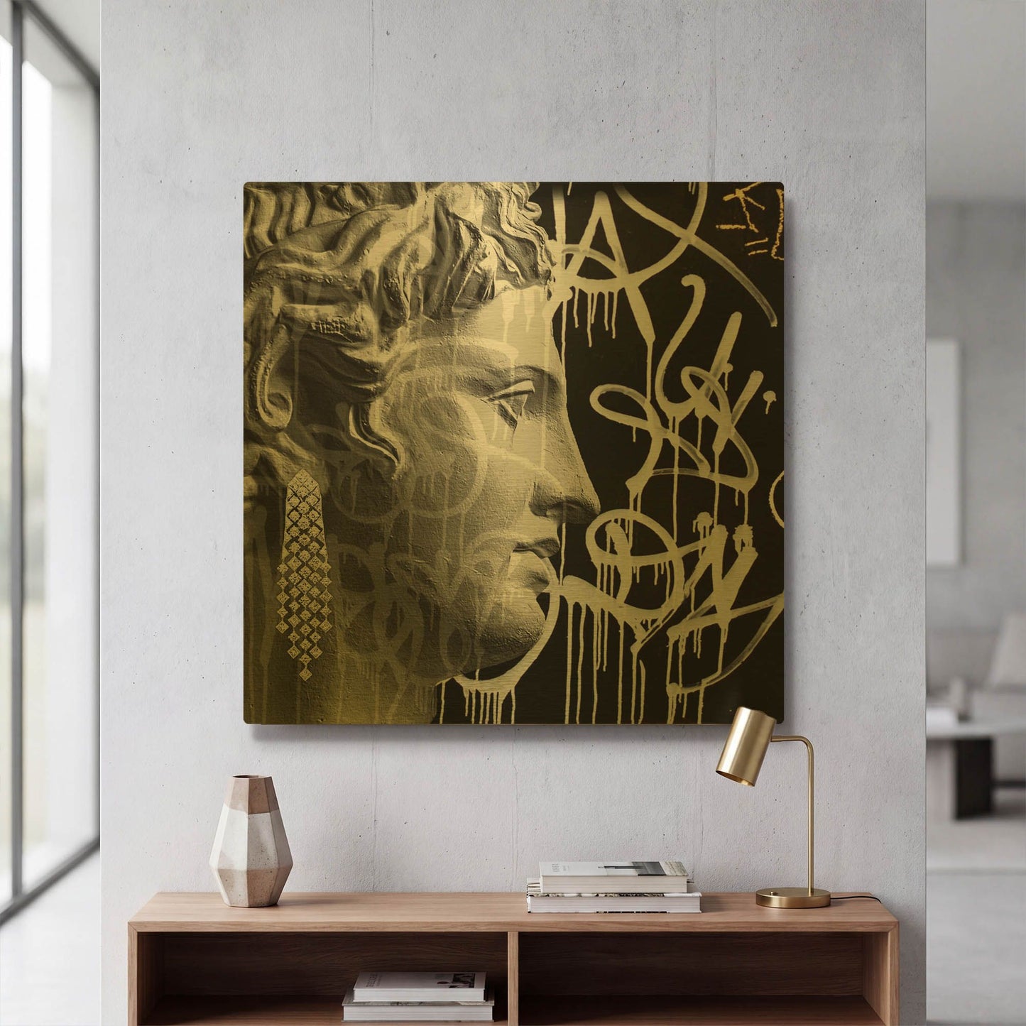 'Graffiti Bust 2' By Karen Smith Gold Metal Wall Art