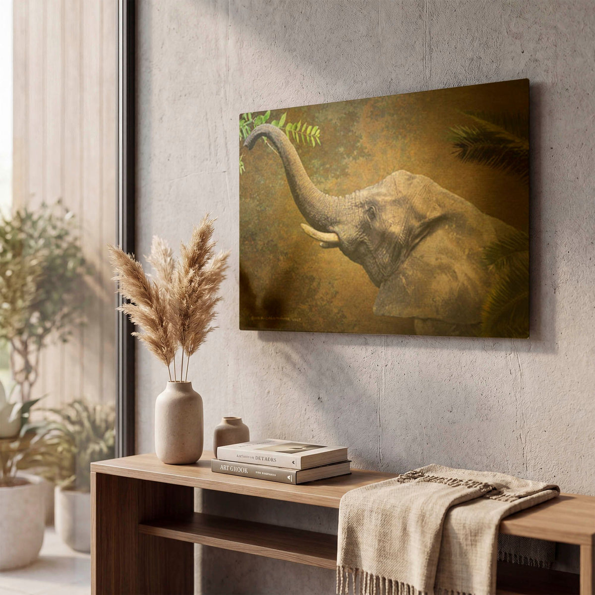 'Forest Elephant' By Chris Vest Gold Metal Wall Art