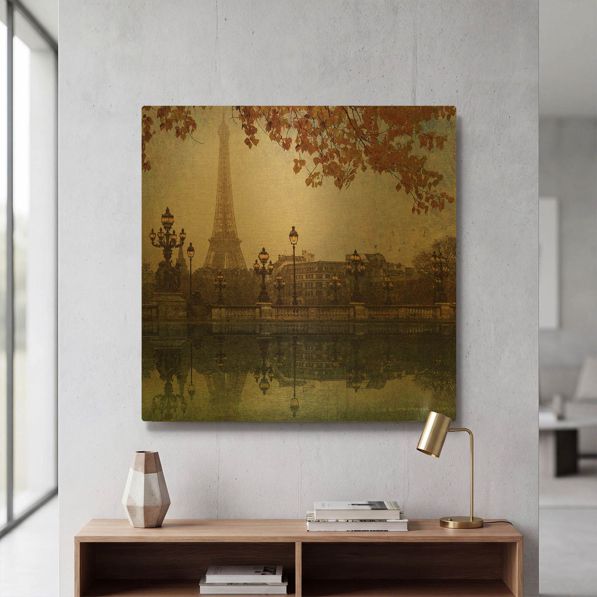 'Eiffel Tower' By Chris Vest Gold Metal Wall Art