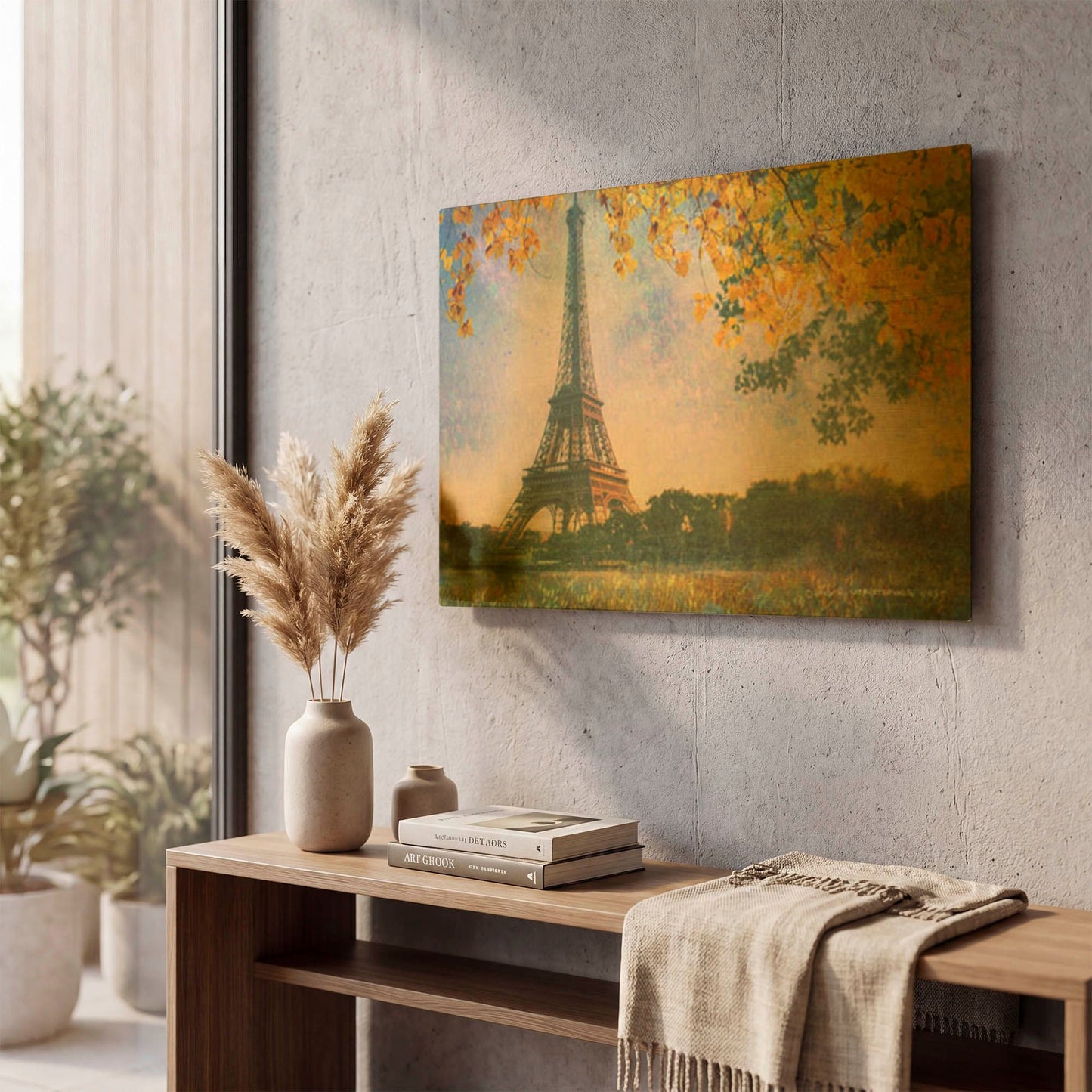'Eiffel Park Sunrise' By Chris Vest Gold Metal Wall Art